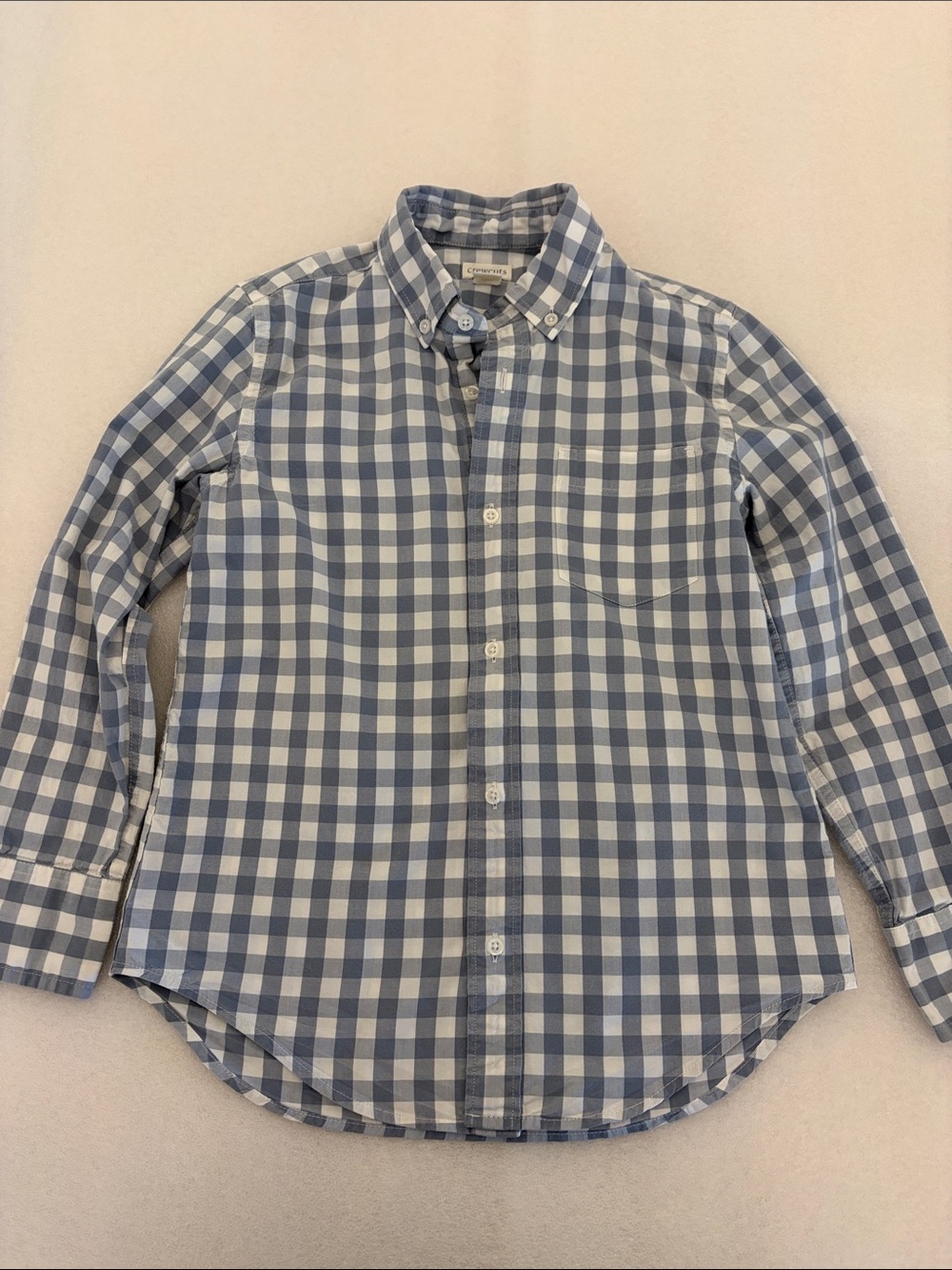 Crewcuts Boys' Blue & White Gingham Button-Down Shirt